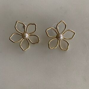 J. Crew Gold Floral Drop Earrings